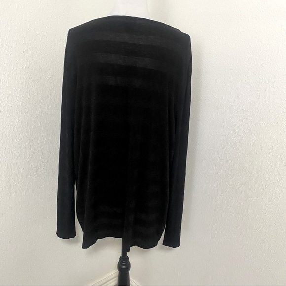 Talbots Women’s Petite Plus Size 3X Black Blouse Sheer & Metallic Long Sleeve - Picture 4 of 7